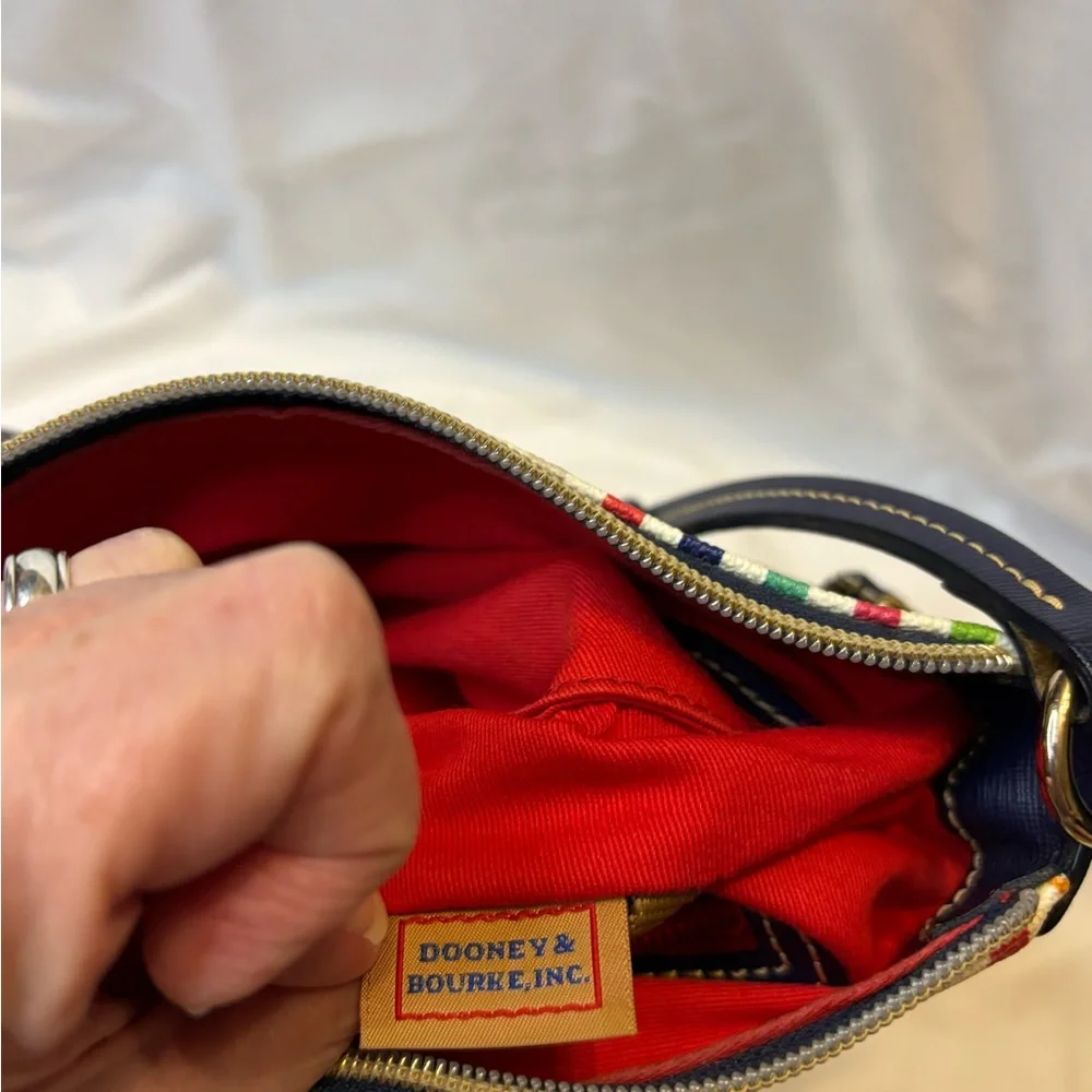 Dooney and Bourke Navy Trim Multicolor Stripe Crossbody Bag - Picture 6 of 8